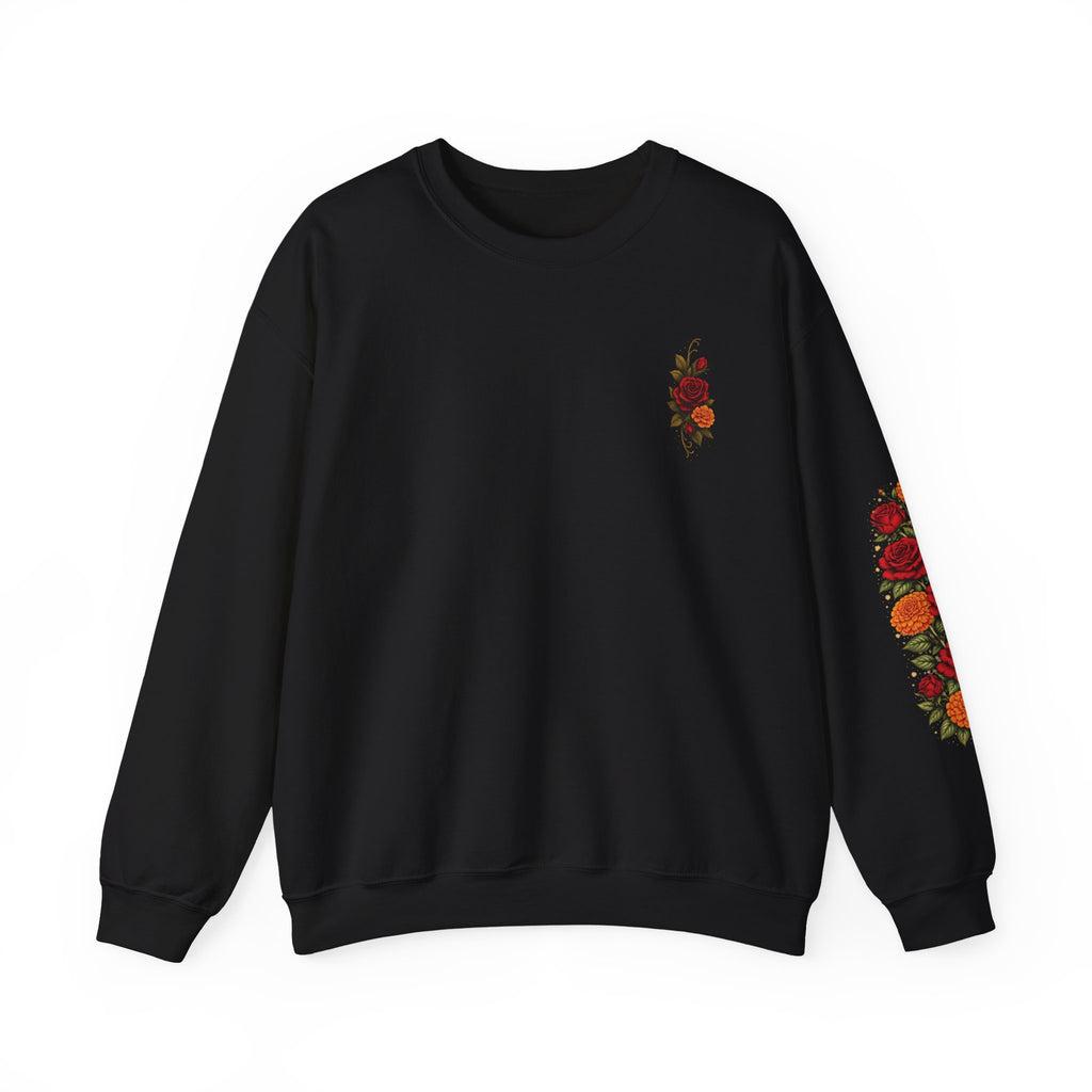 "Confidentemente única" Floral Sugar Skull Pullover Sweatshirt