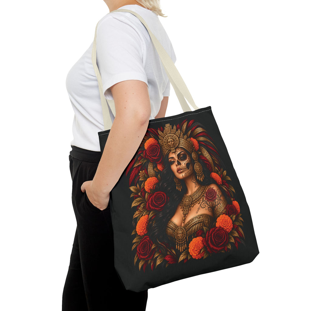 Reina Azteca: Entre Rosas y Cempasúchil | Chicaify Originals | Tote Bag