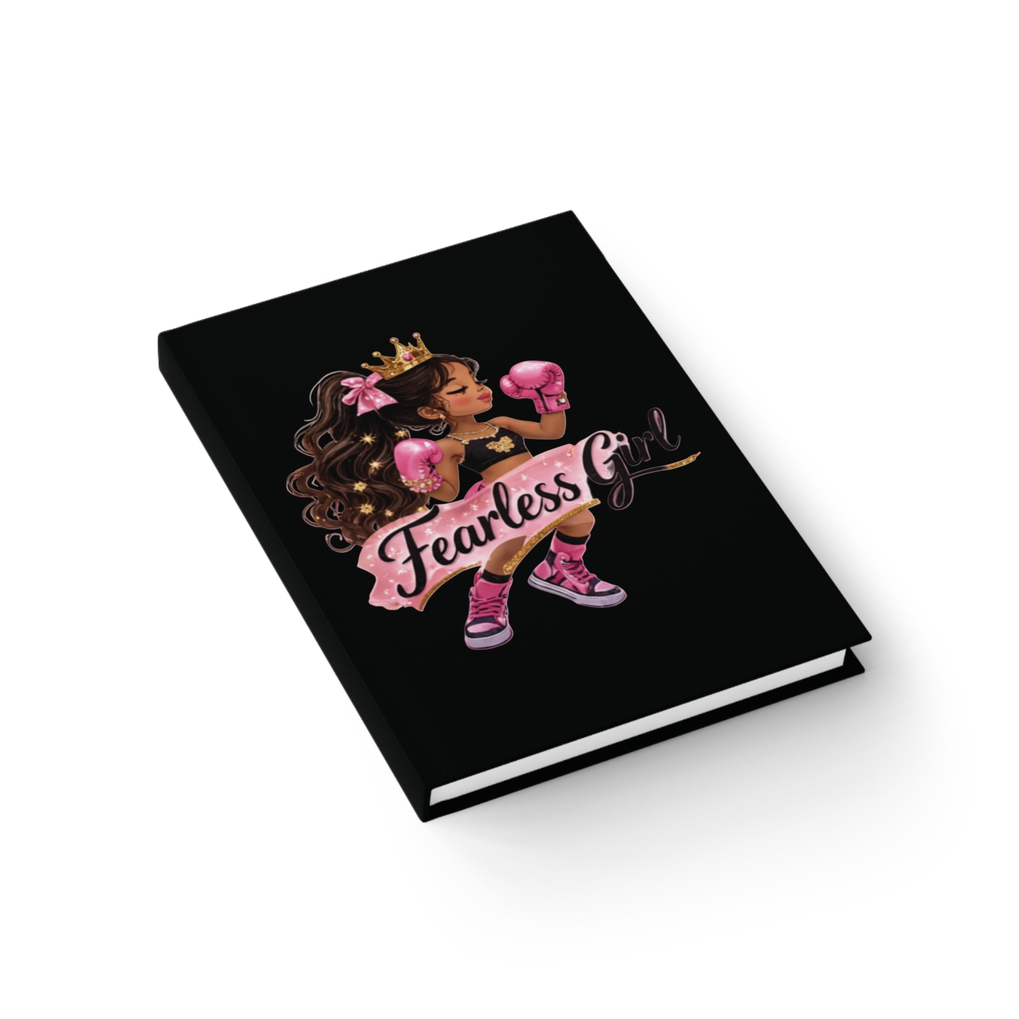 Fearless Girl with Crown and Boxing Gloves Journal | Blank Lined Notebook