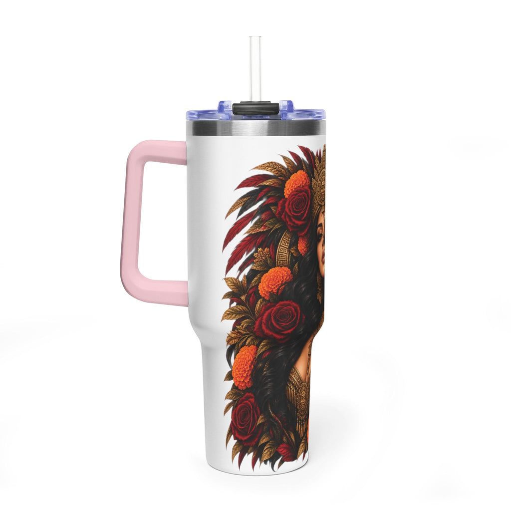 Reina Azteca: Entre Rosas y Cempasúchil | Vacuum Thermal Tumbler, 40oz