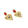Crystal Heart Drop Earrings