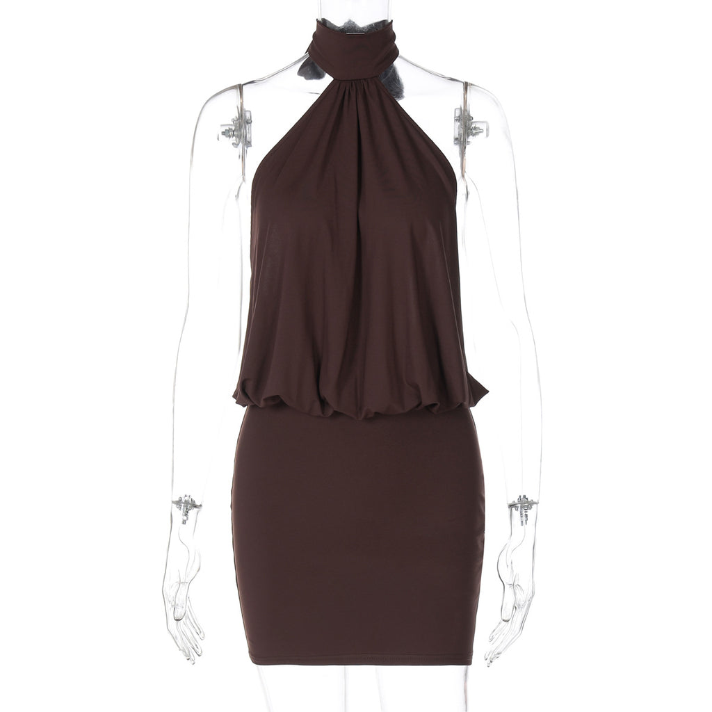 Halter Tie-Back Bodycon Mini Dress