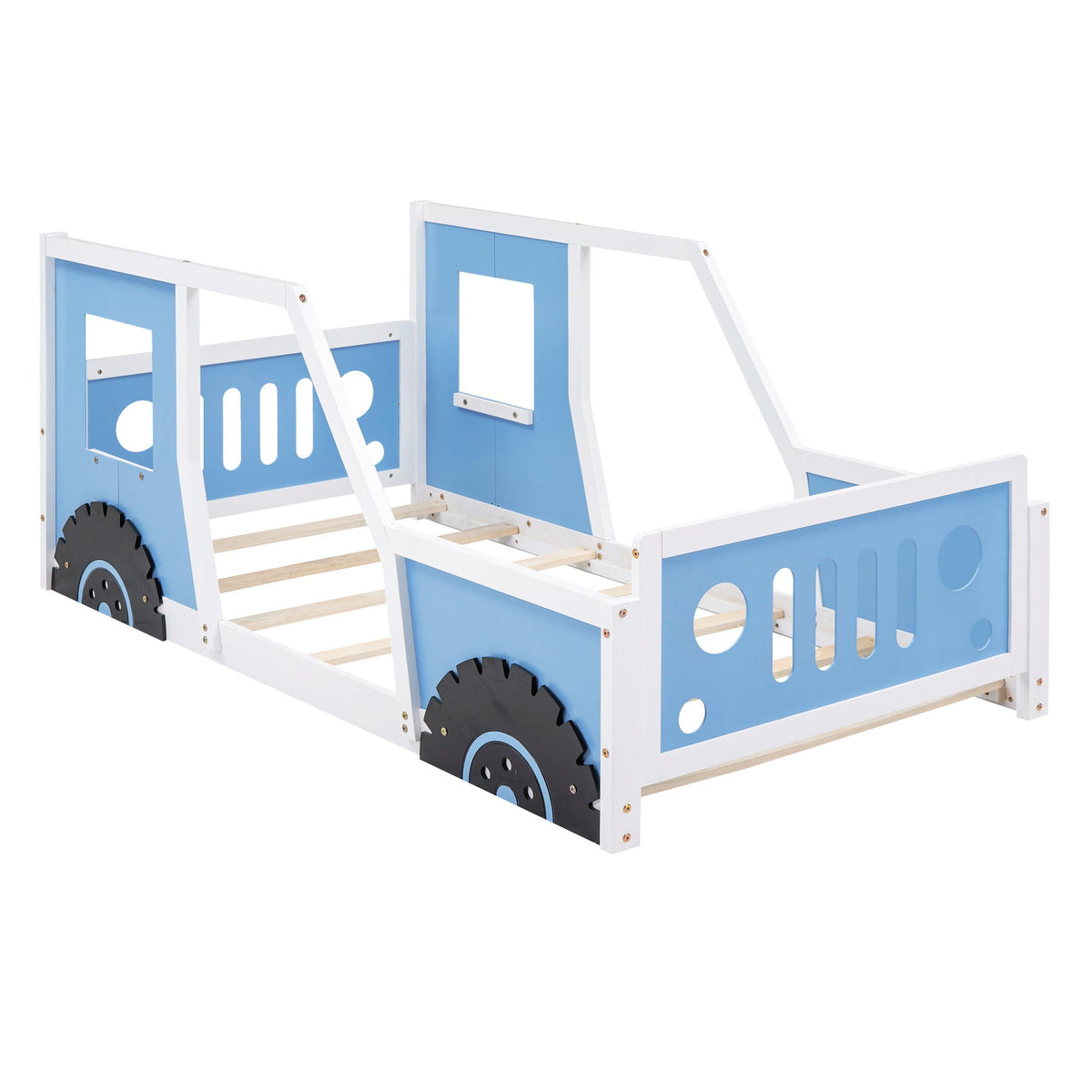 Classic Car Shaped Platform Bed with Wheels - Twin or Full Size