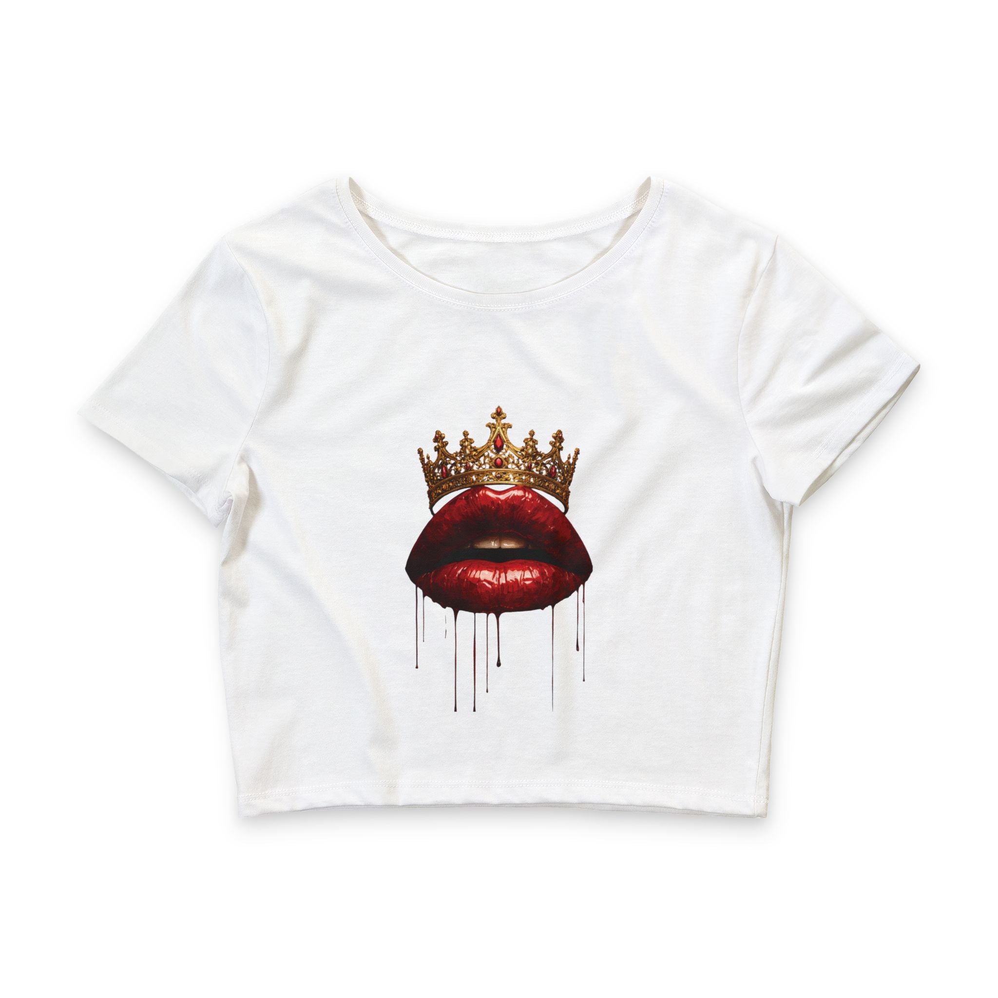 Crowned Lips Graphic Crop Tee