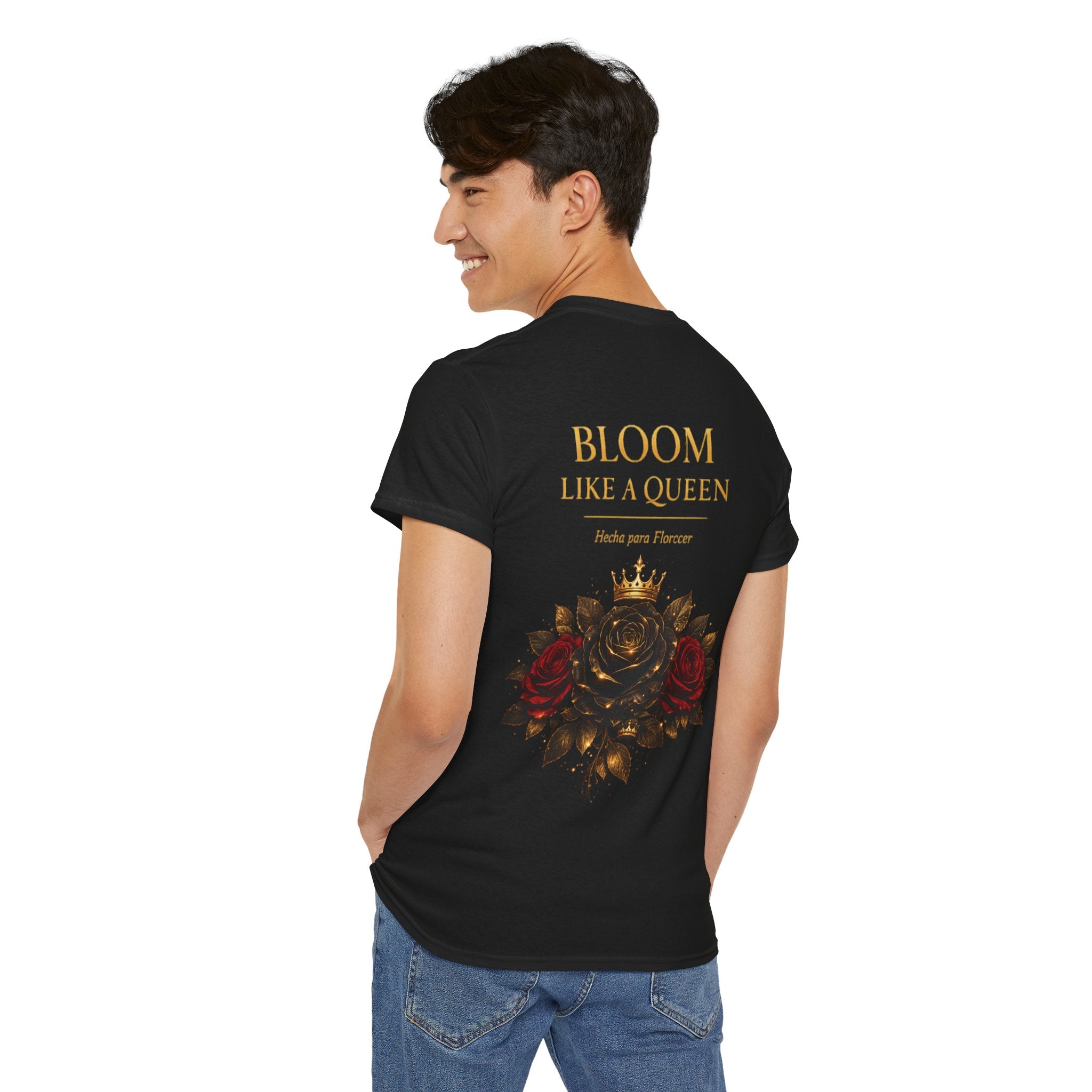 Bloom Like a Queen Tee — Floral Crown Rose Graphic Shirt