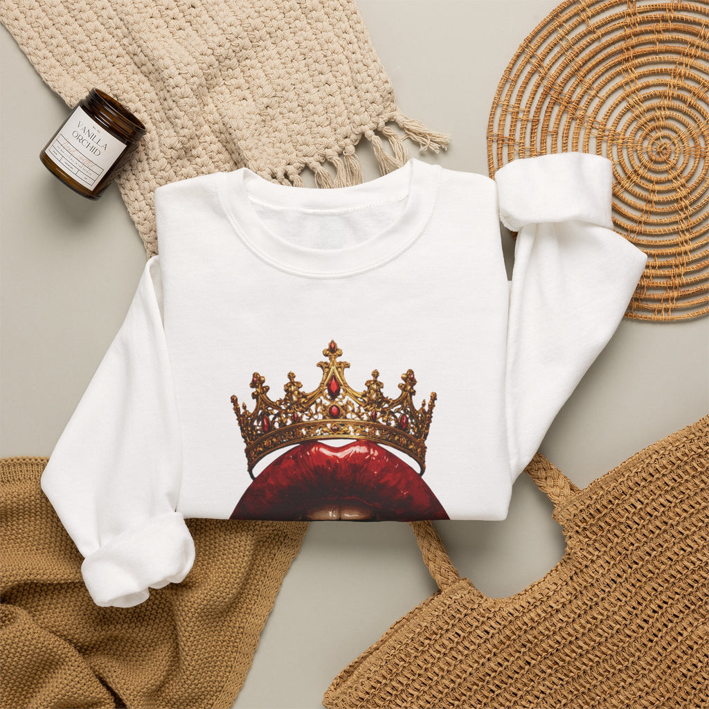 Crowned Lips Graphic Crewneck Sweatshirt