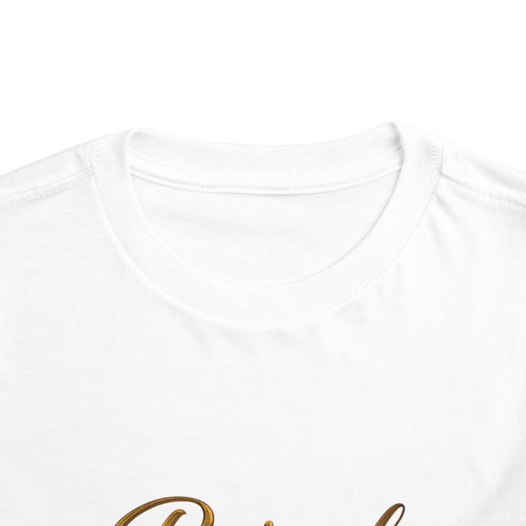 Raised by a Reina Toddler Tee — Gold Crown Princess Shirt for Little Girls