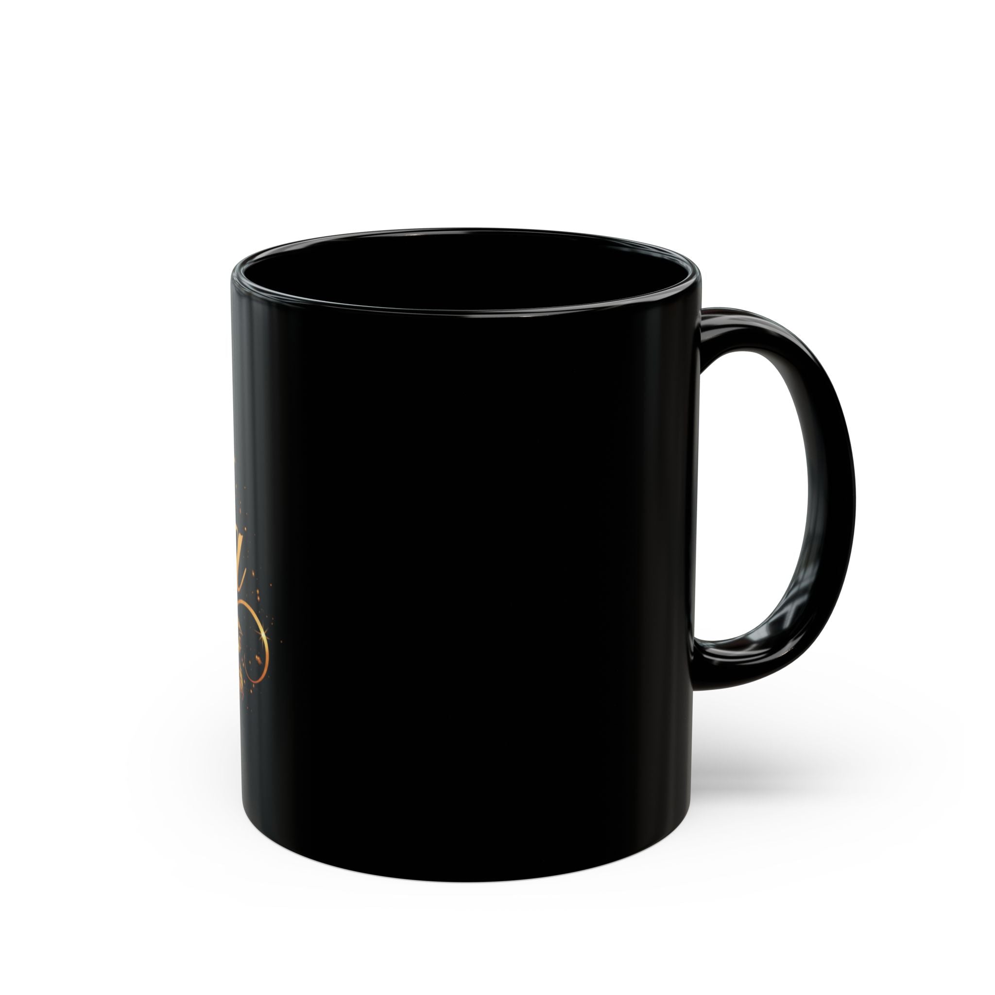 Reina Script with Crown and Rose Mug | Black 11oz 15oz
