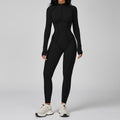 Colorblock Half-Zip Fitness Jumpsuit