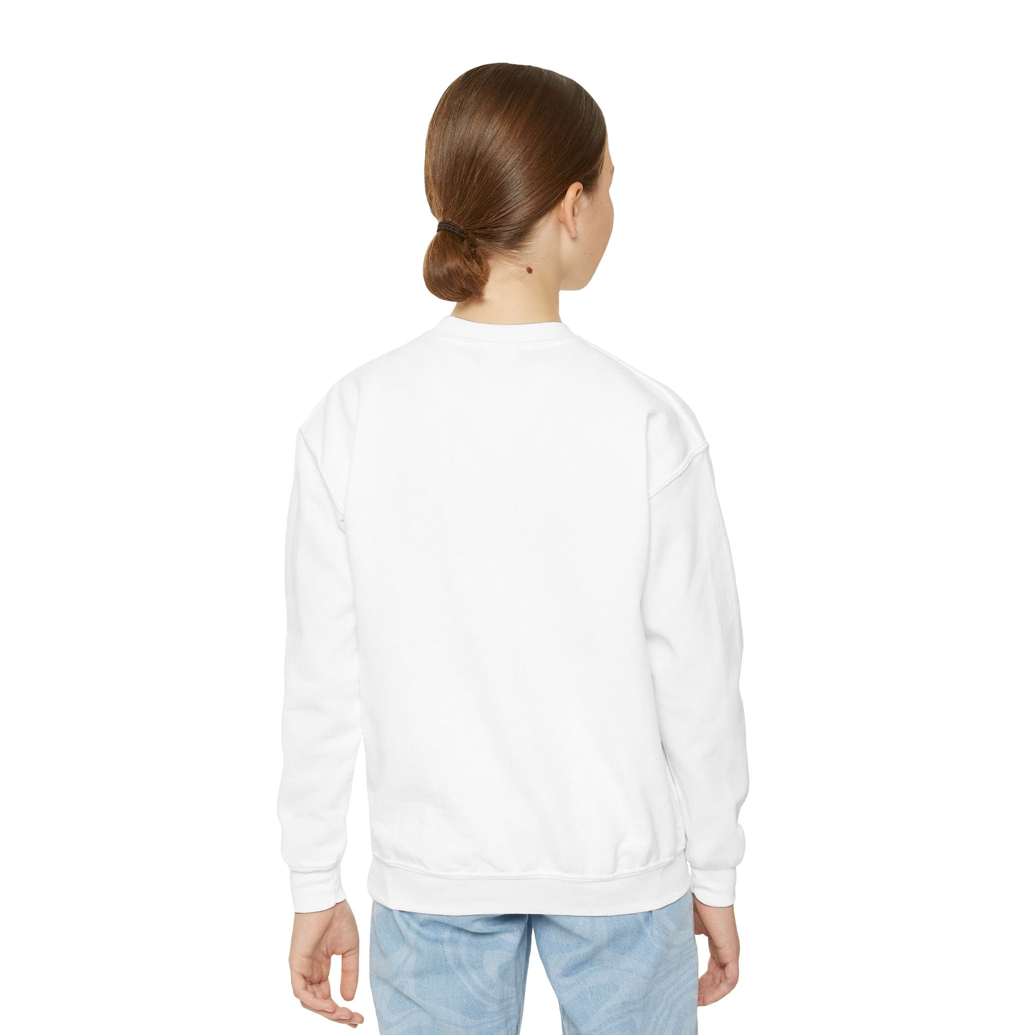 Youth Crewneck Sweatshirt — "Born Wild Raised Royal" Jaguar Cub Graphic