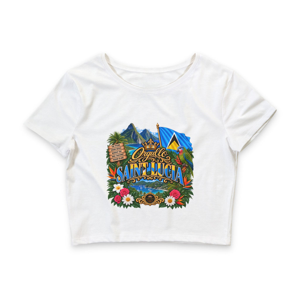 Orgullo Saint Lucia — Raíces Unidas Collection |  Crop Tee