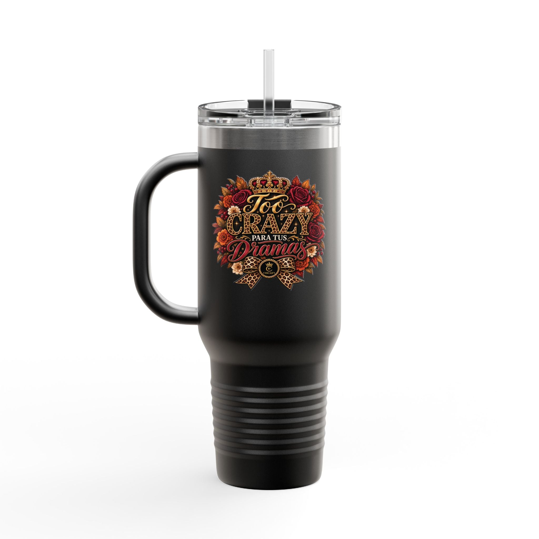40oz Insulated Travel Mug — Too Crazy Para Tus Dramas – Jaguar Edition