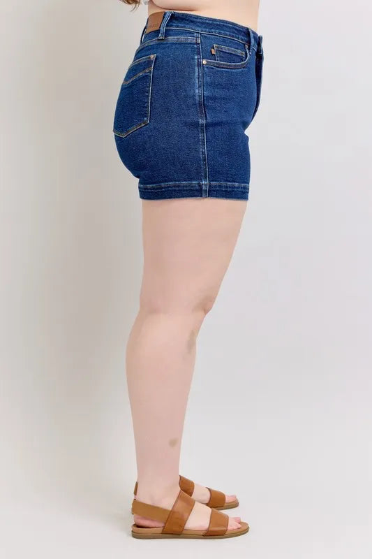 Judy Blue Size Small to 3XL High Waist Tummy Control Denim Shorts