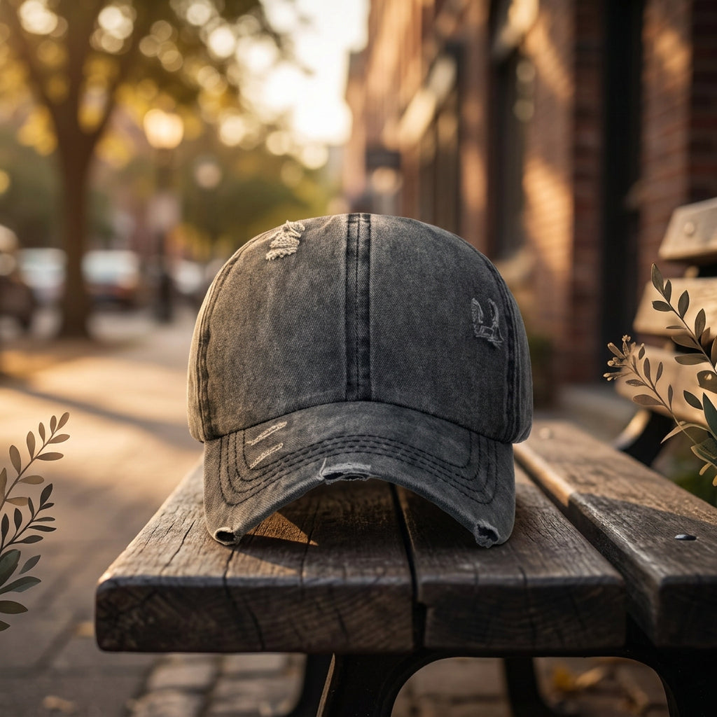 Distressed Ponytail Baseball Cap