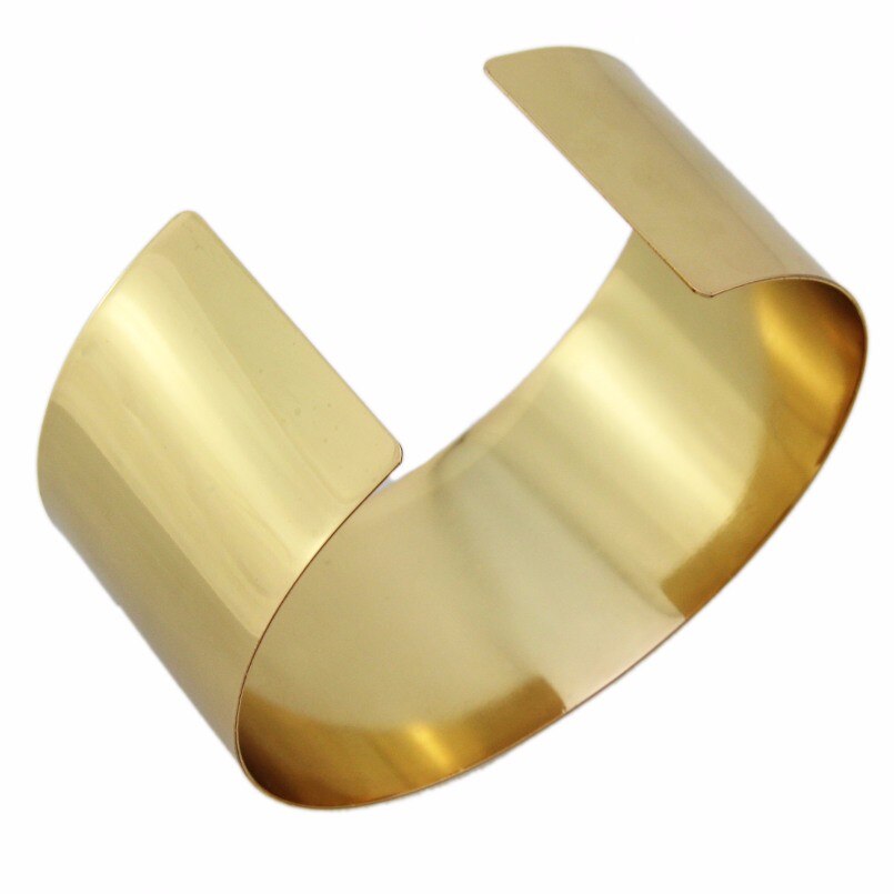 Wide Metal Torque Choker Necklace
