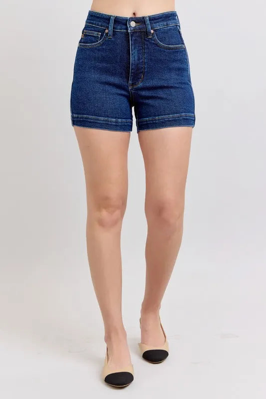 Judy Blue Size Small to 3XL High Waist Tummy Control Denim Shorts