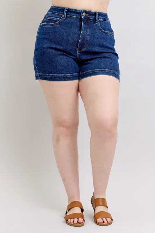 Judy Blue Size Small to 3XL High Waist Tummy Control Denim Shorts
