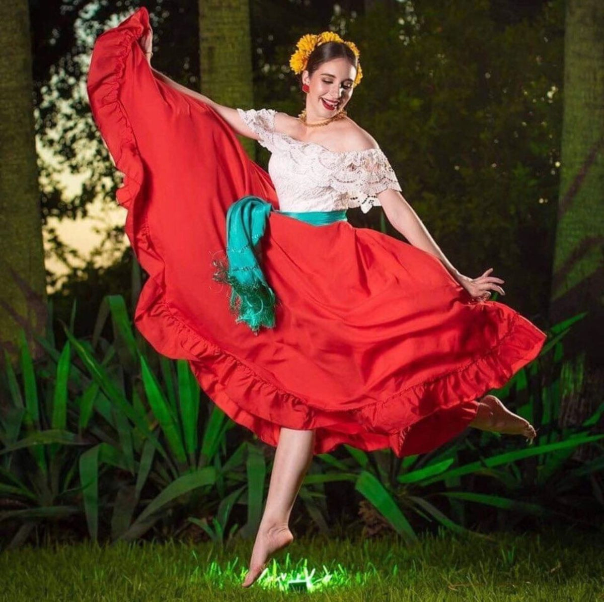 Royal Blue Folklórico Skirt — Solid Color