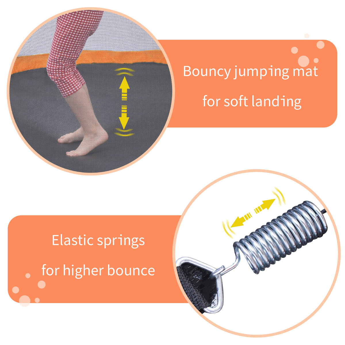 55-Inch Kids' Trampoline with Safety Enclosure | Orange