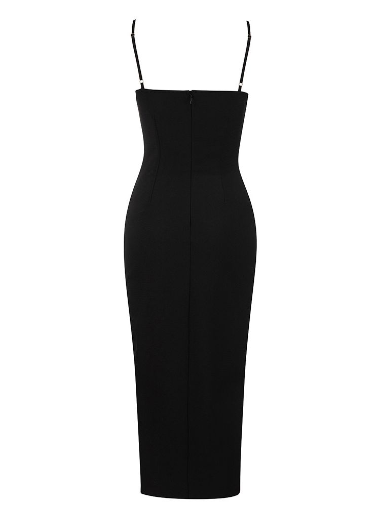 Mesh Panel Spaghetti-Strap Mini Dress