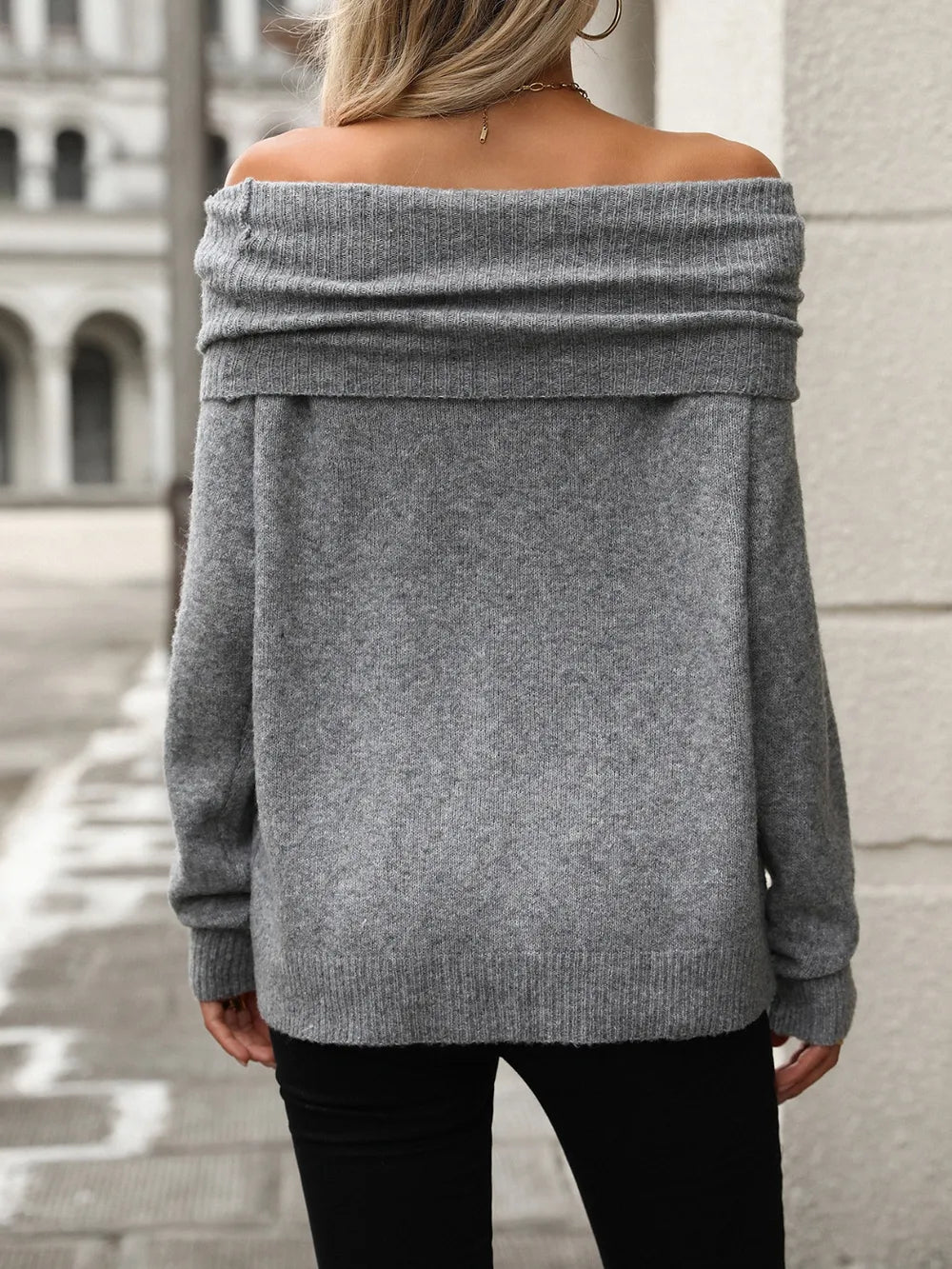 Soft Stacked-Neck Sweater