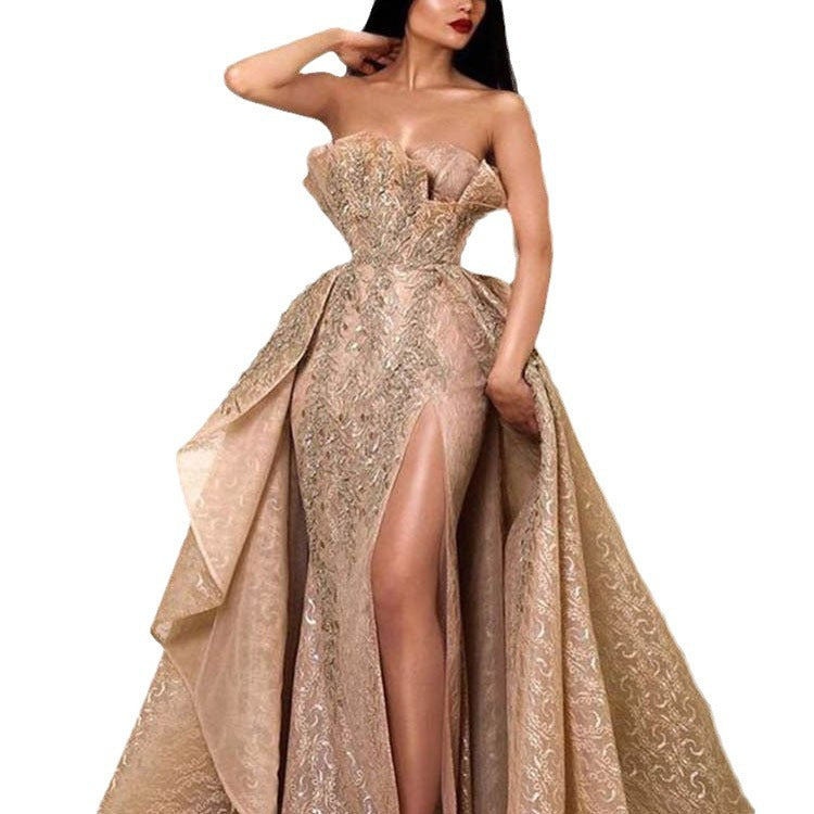 One-Shoulder Flared Evening Gown