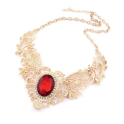 Rhinestone Floral Statement Necklace