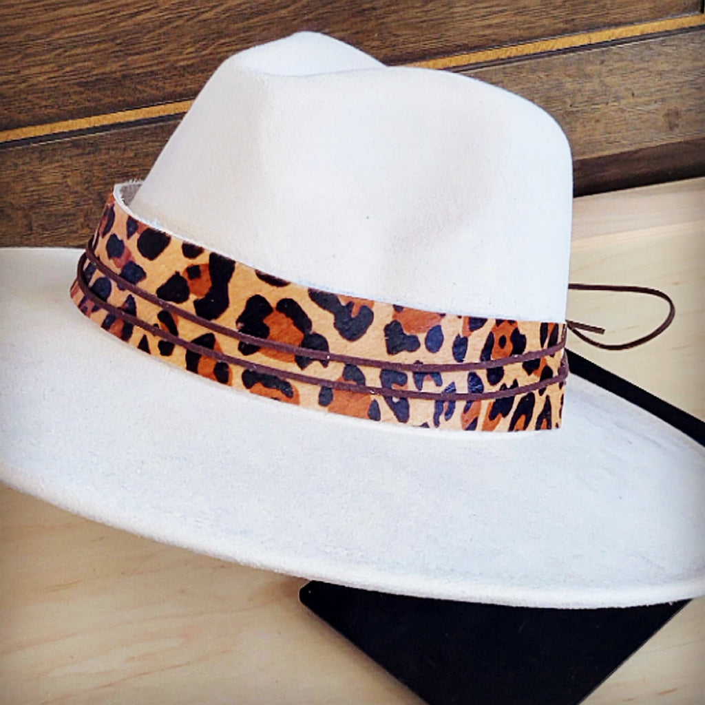 Wide Hair Hide Leopard Hat Band Only 954c