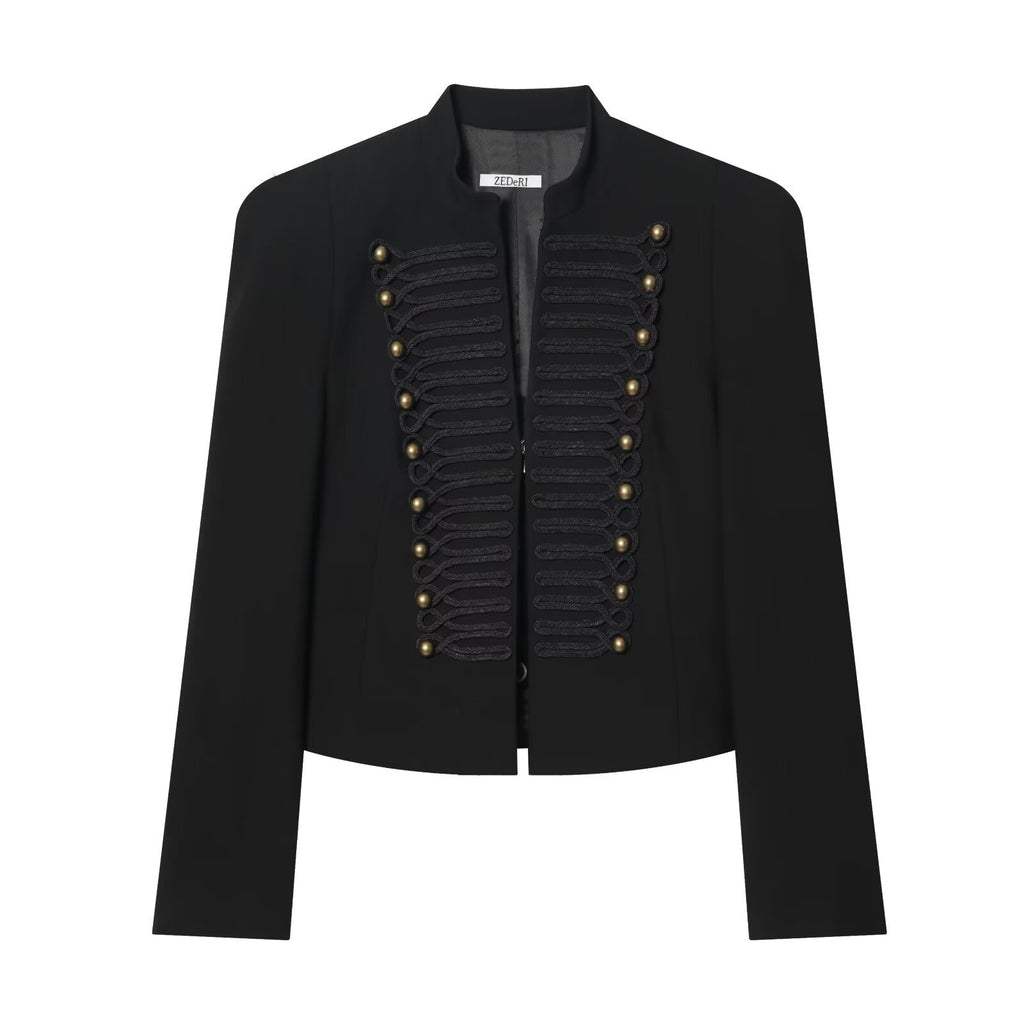 Versatile slim fit suit jacket with shoulder pads