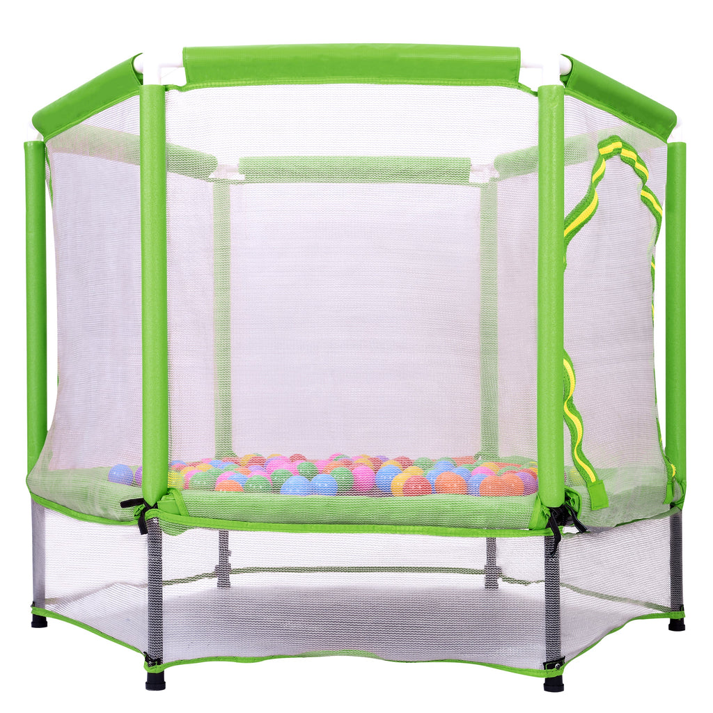 55-Inch Kids' Trampoline with Safety Enclosure | Green