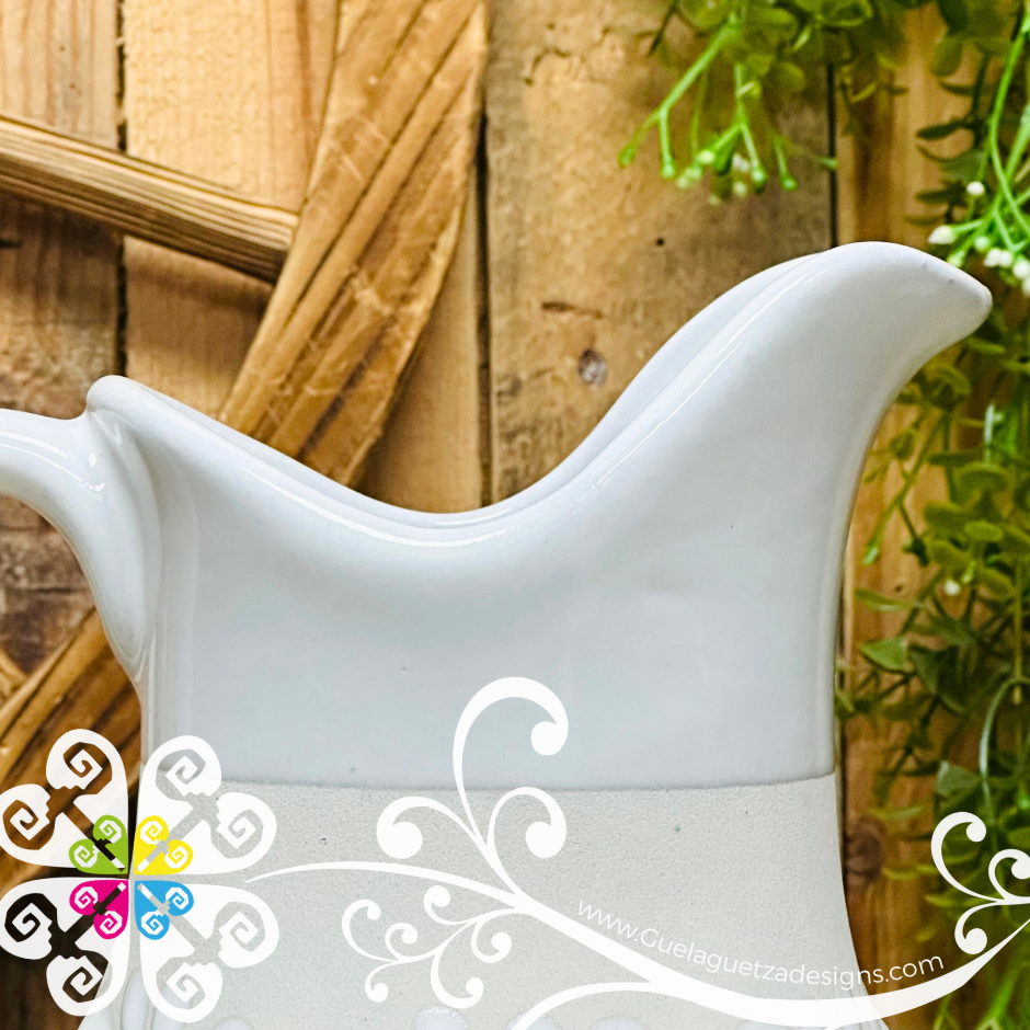 Engobe/White Espiga Pato Pitcher Set - 4 Mugs