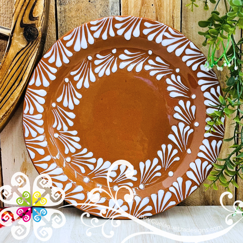 Natural with White Espiga Serving Tray - Clay Plate
