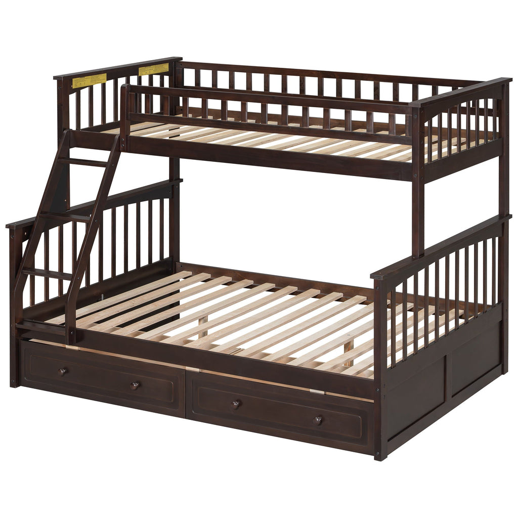 Convertible Storage Bunk Bed with Drawers - Twin Over Full