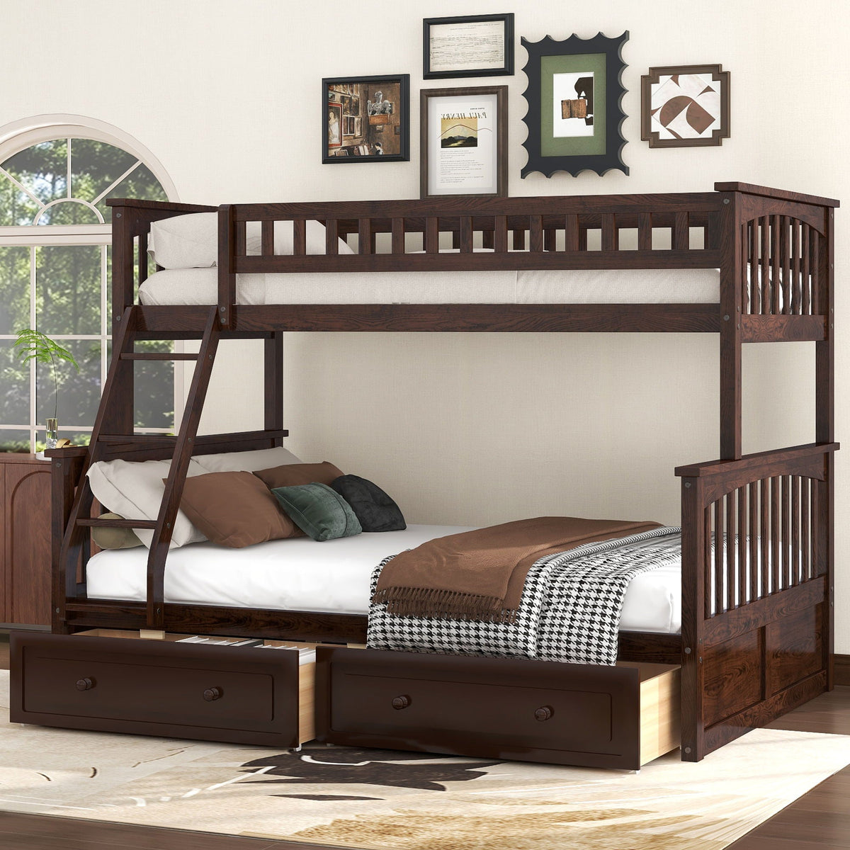Convertible Storage Bunk Bed with Drawers - Twin Over Full