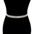 6 Row Crystal Embellished Rhinestone Pave Chain Belt Glamorous Rhinestone Belt