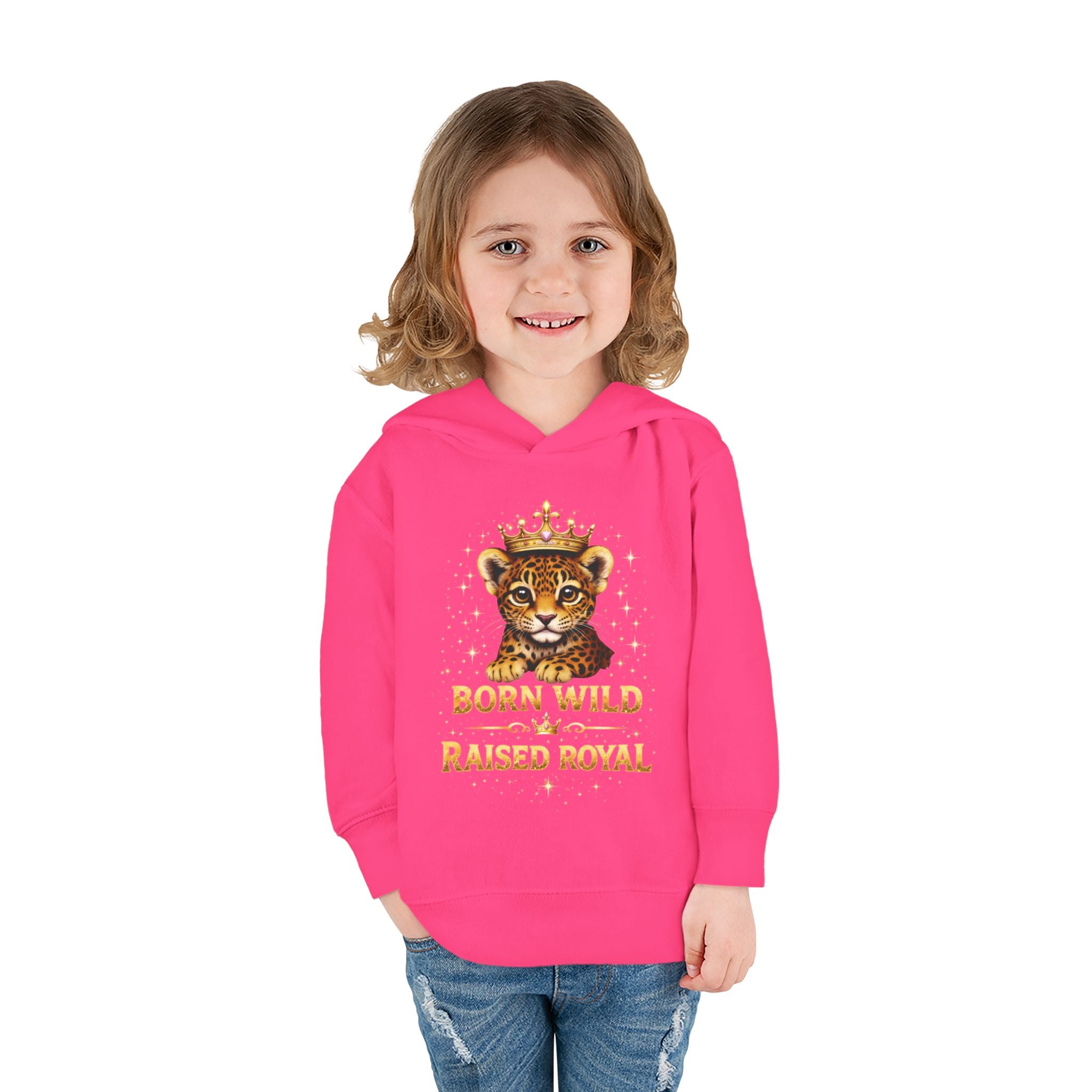 Toddler Hoodie — "Born Wild Raised Royal" Jaguar Cub Pullover