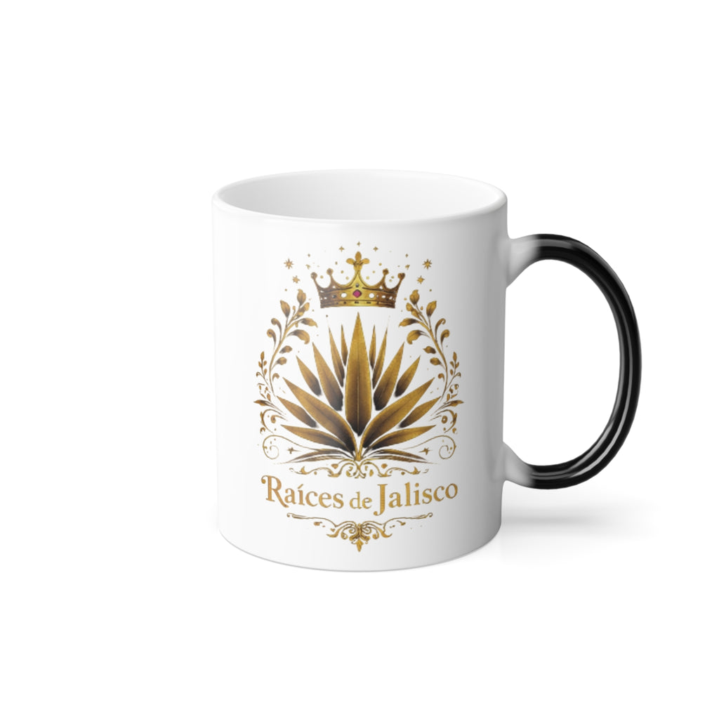 Color-Changing Mug — Raíces de Jalisco Gold Agave Design, 11oz