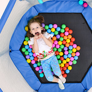 55-Inch Kids' Trampoline with Safety Enclosure | Blue