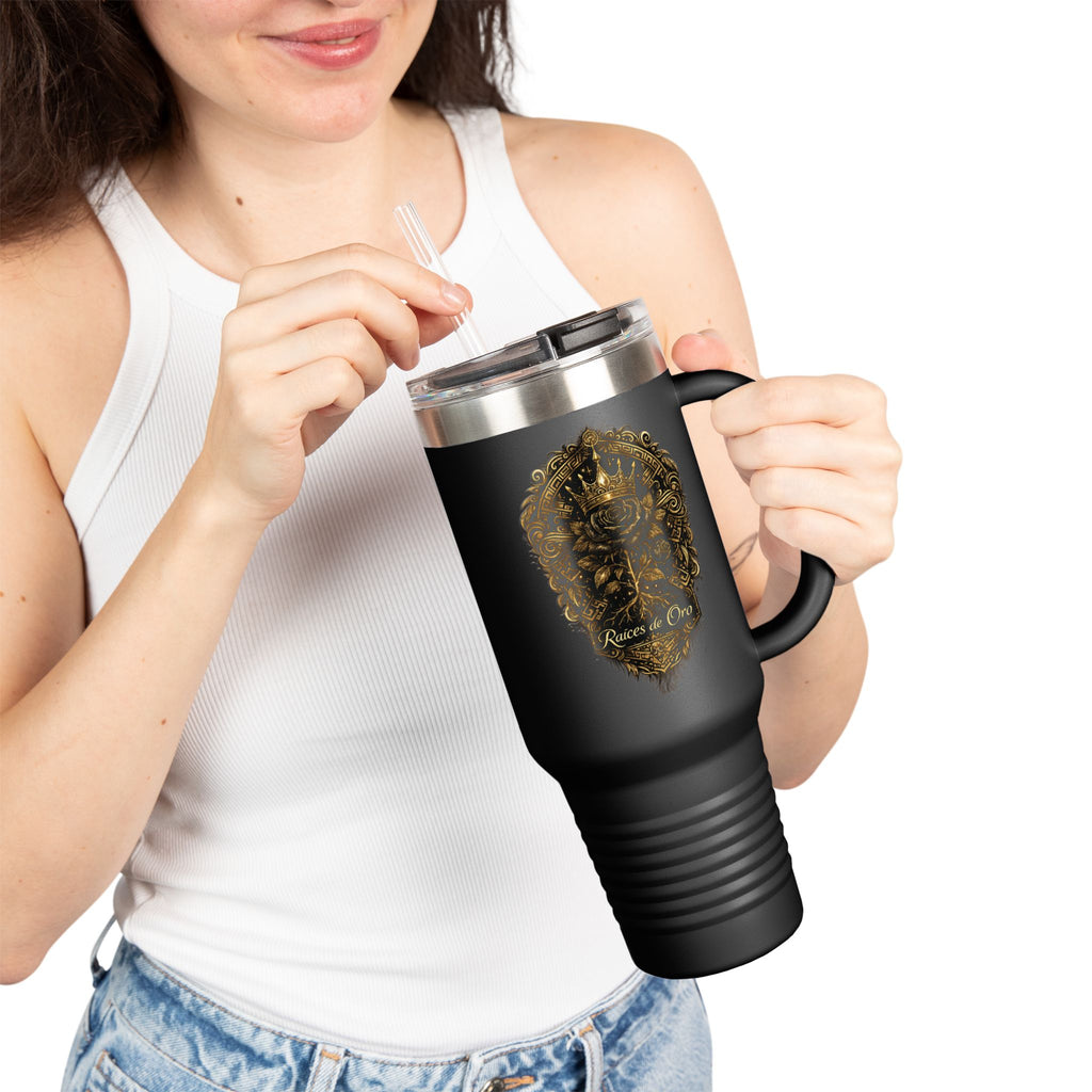 40oz Insulated Travel Mug — Raices de Oro Stainless Tumbler