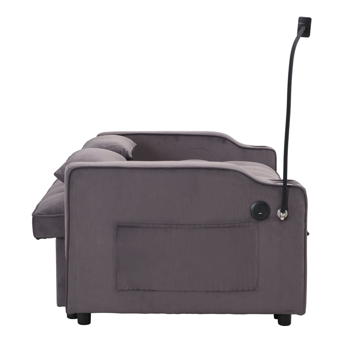 Modern Loveseat Futon Sofa with Pullout Bed and Adjustable Backrest - Multiple Colors
