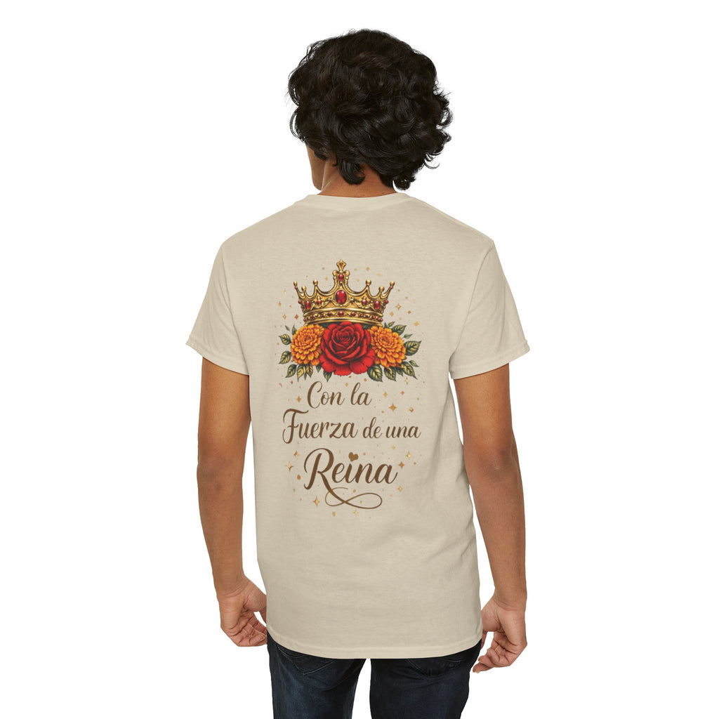 Graphic Tee — “Con la Fuerza de una Reina” Crown & Rose T-Shirt
