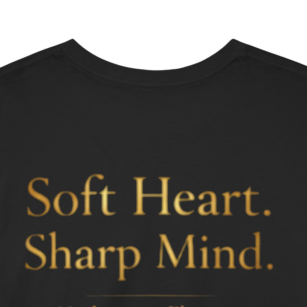 Soft Heart, Sharp Mind Tee — Floral Crown Graphic Cotton Shirt