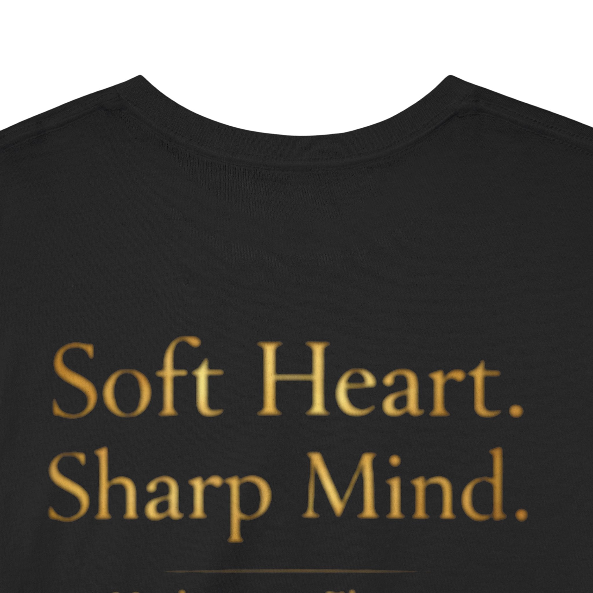 Soft Heart, Sharp Mind Tee — Floral Crown Graphic Cotton Shirt