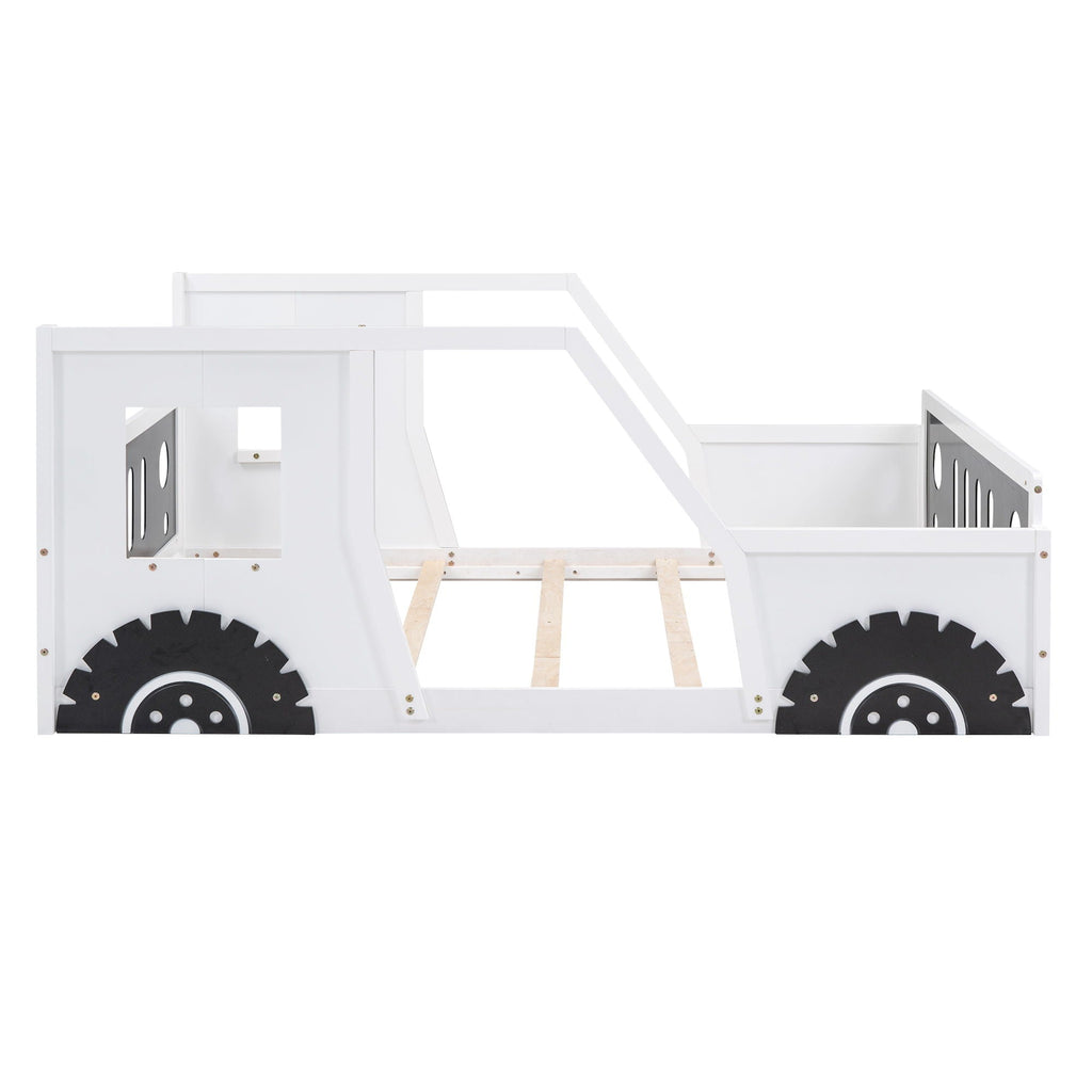 Classic Car Shaped Platform Bed with Wheels - Twin or Full Size