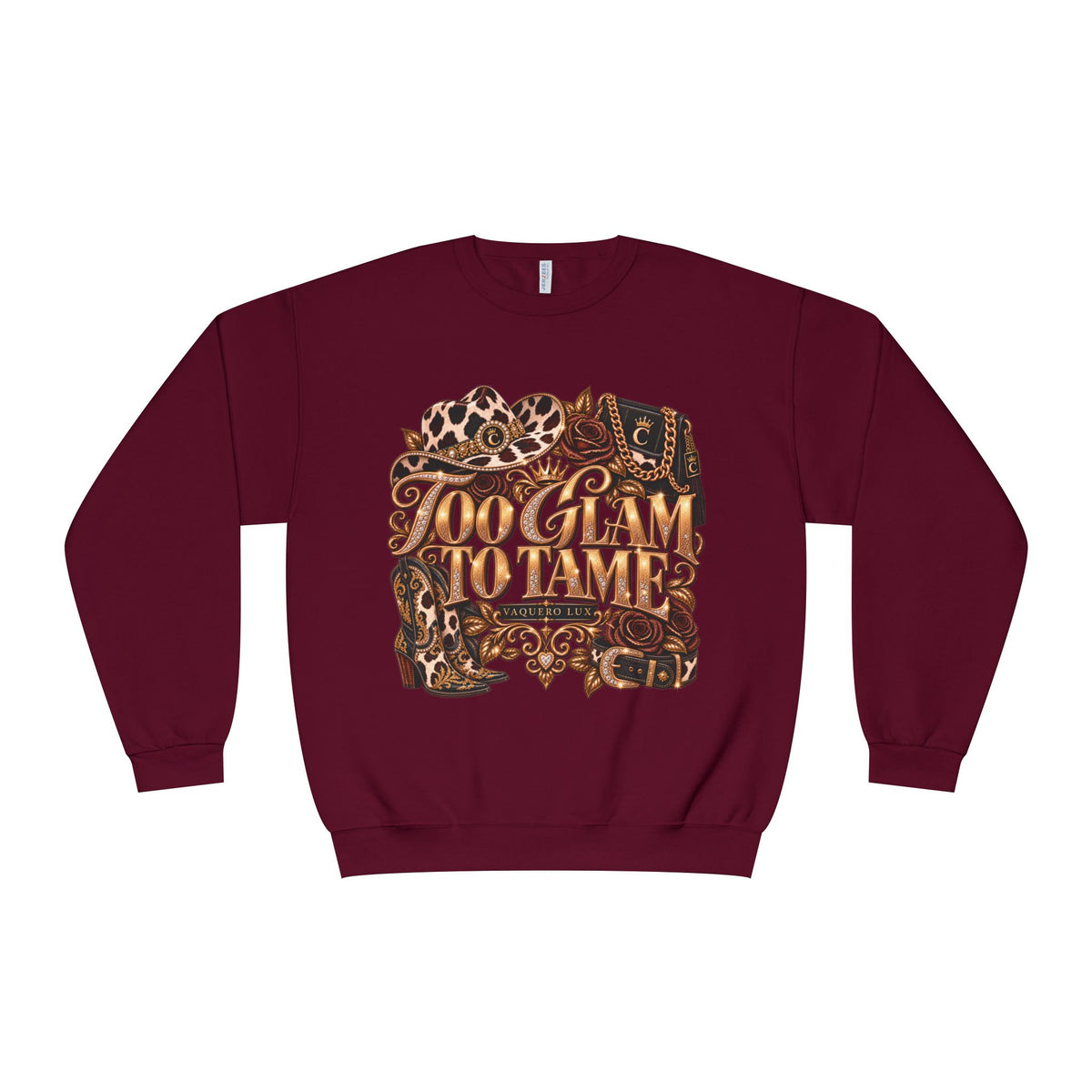 Vaquera Lux – Too Glam to Tame | NuBlend® Crewneck Sweatshirt