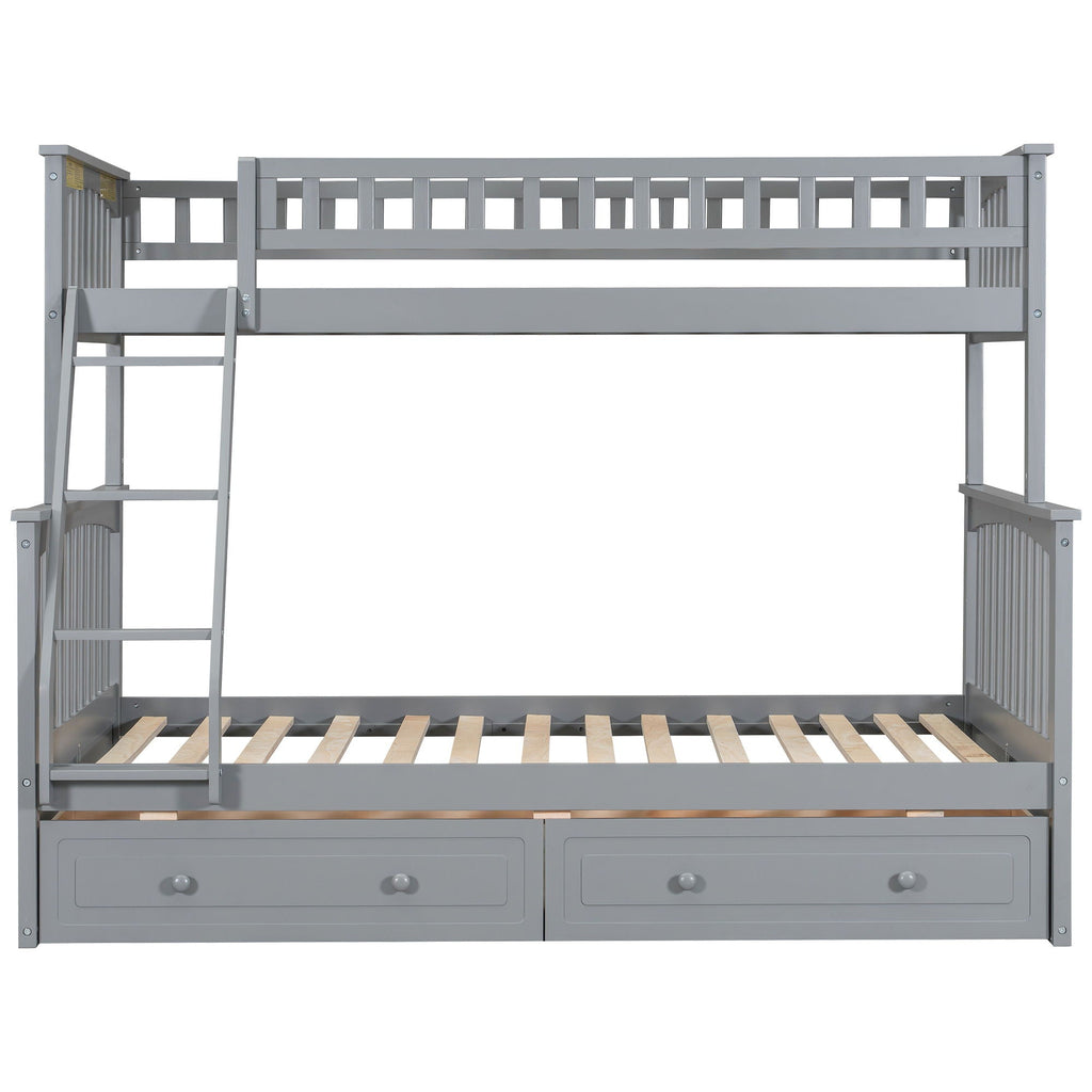 Convertible Storage Bunk Bed with Drawers - Twin Over Full