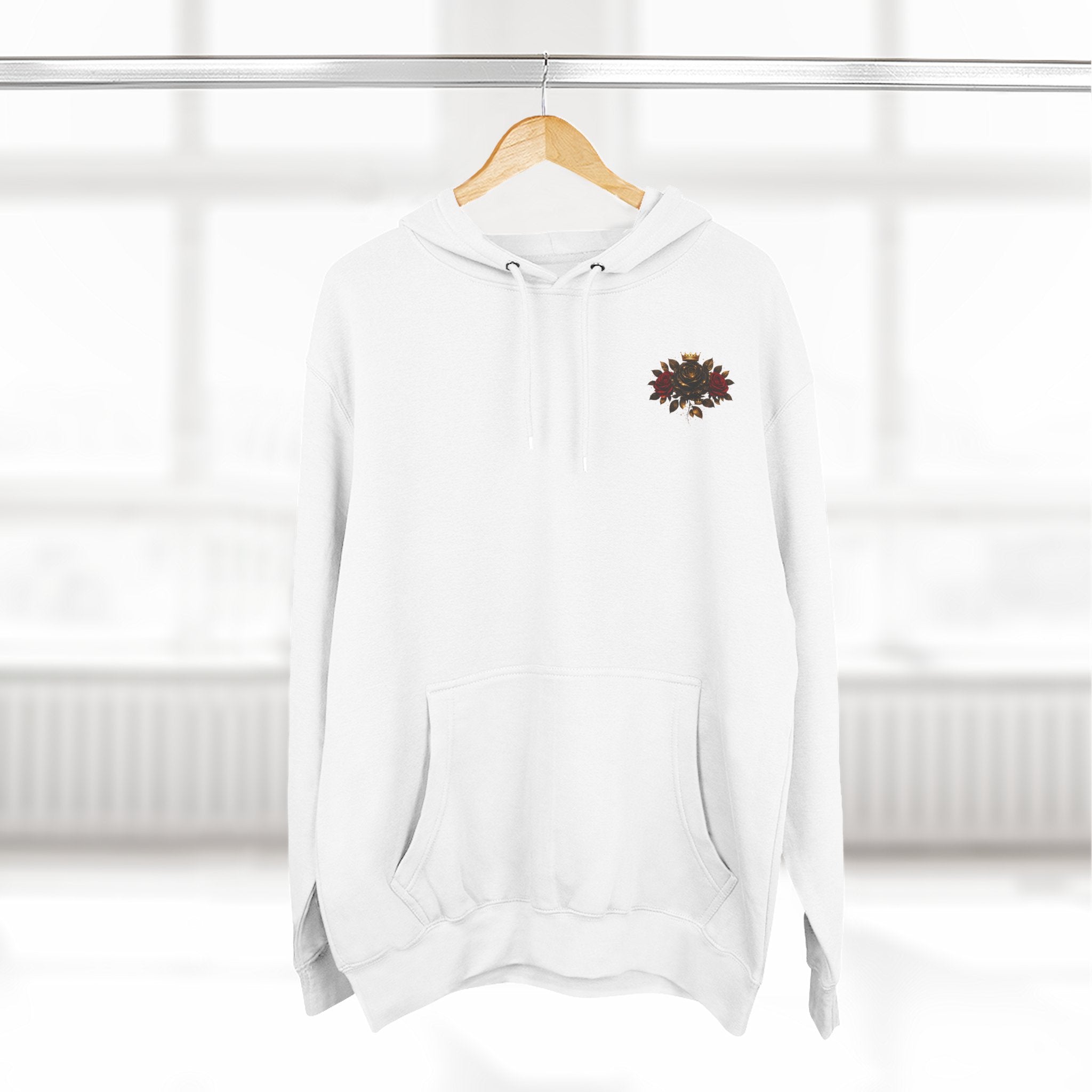 Born to Bloom Hoodie — Rose Crown Floral Fleece Pullover