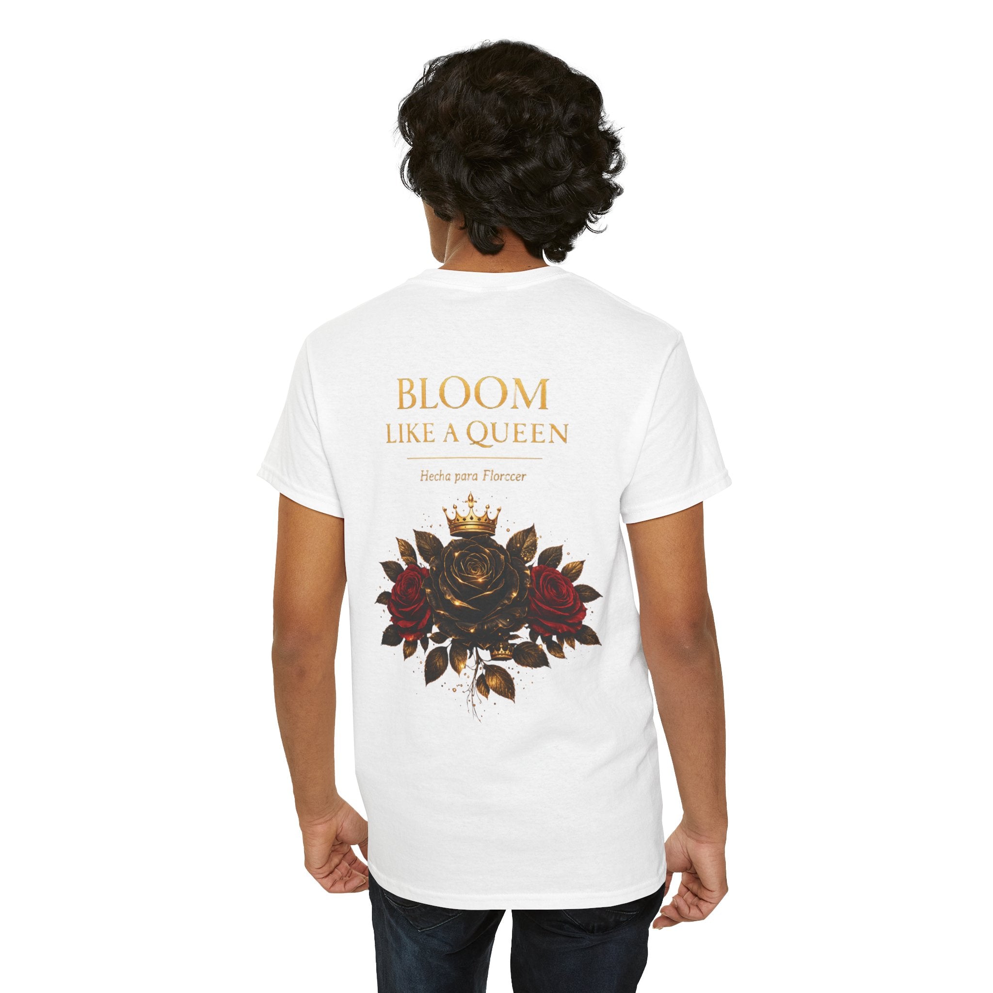 Bloom Like a Queen Tee — Floral Crown Rose Graphic Shirt