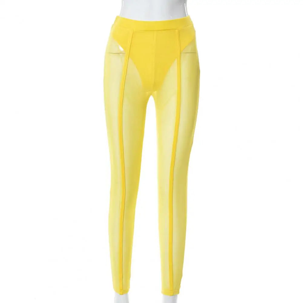 Sheer Mesh High-Waist Leggings