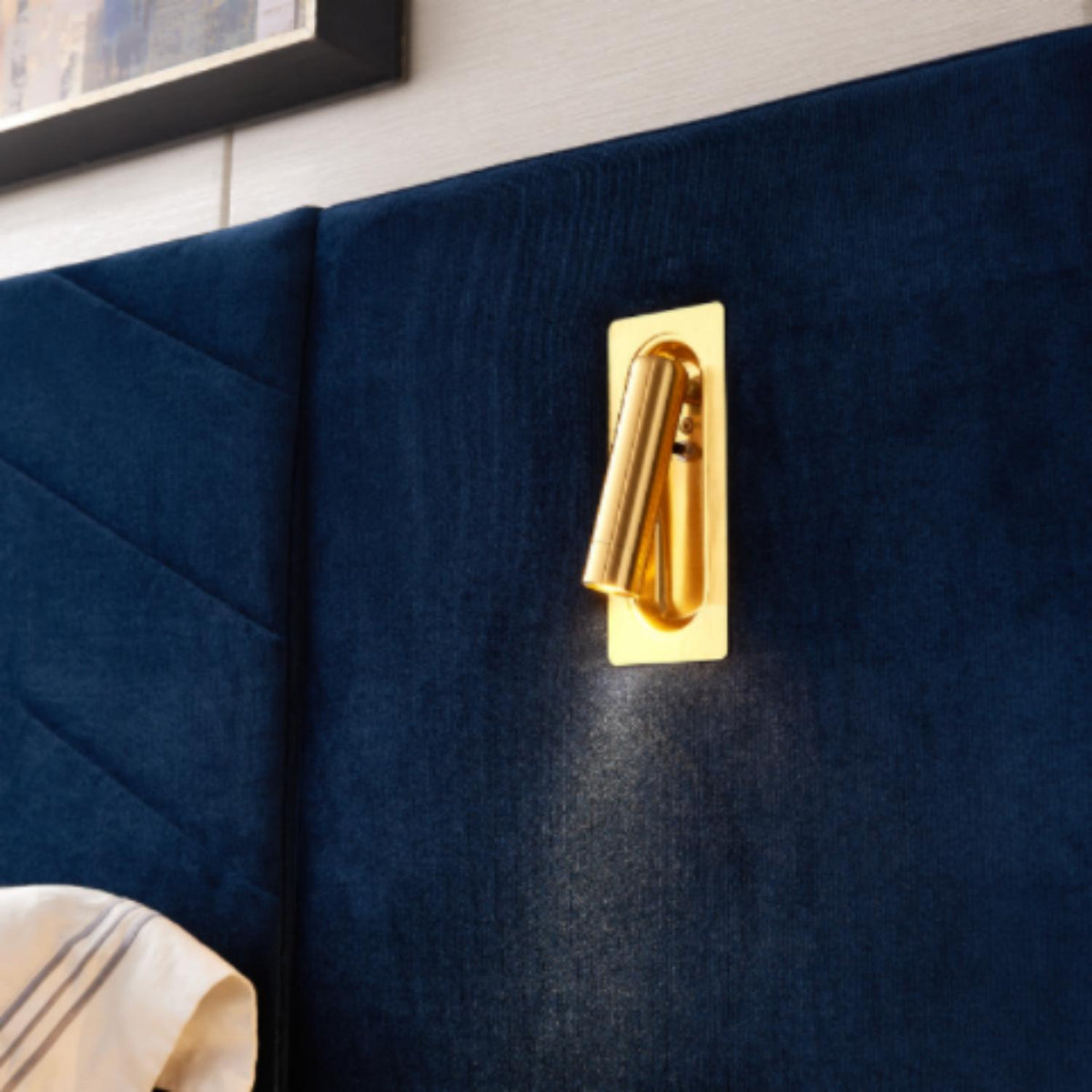 Upholstered Bed with Vertical Channel Tufted Wingback Headboard - Blue or Red